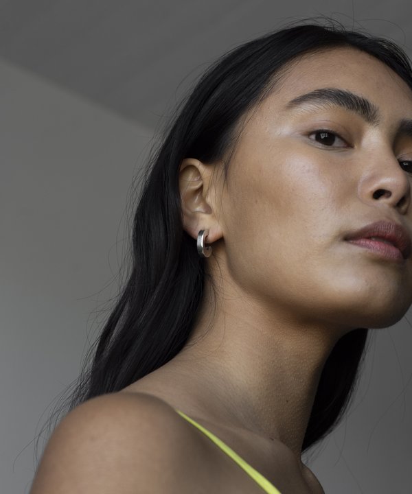 Pari Desai Sculptural Small Hoops - Sterling Silver Pari Desai Sculptural Small Hoops - Sterling Silver