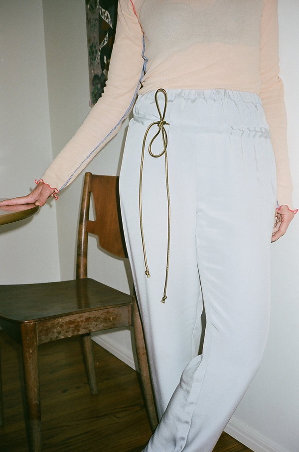 Kahle Lavender Metallic Tie Lounge Pant - Light Lavender Kahle Lavender Metallic Tie Lounge Pant - Light Lavender