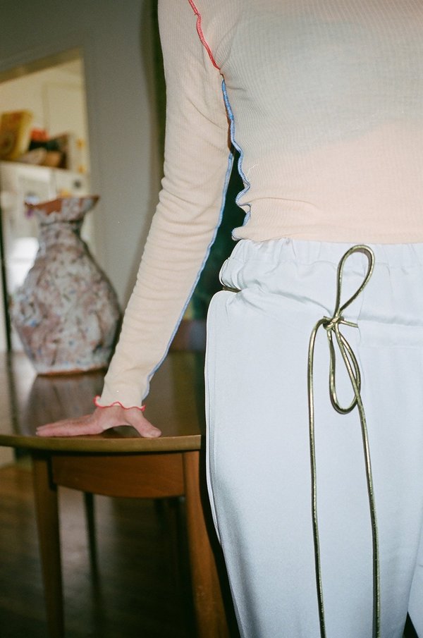Kahle Lavender Metallic Tie Lounge Pant - Light Lavender Kahle Lavender Metallic Tie Lounge Pant - Light Lavender