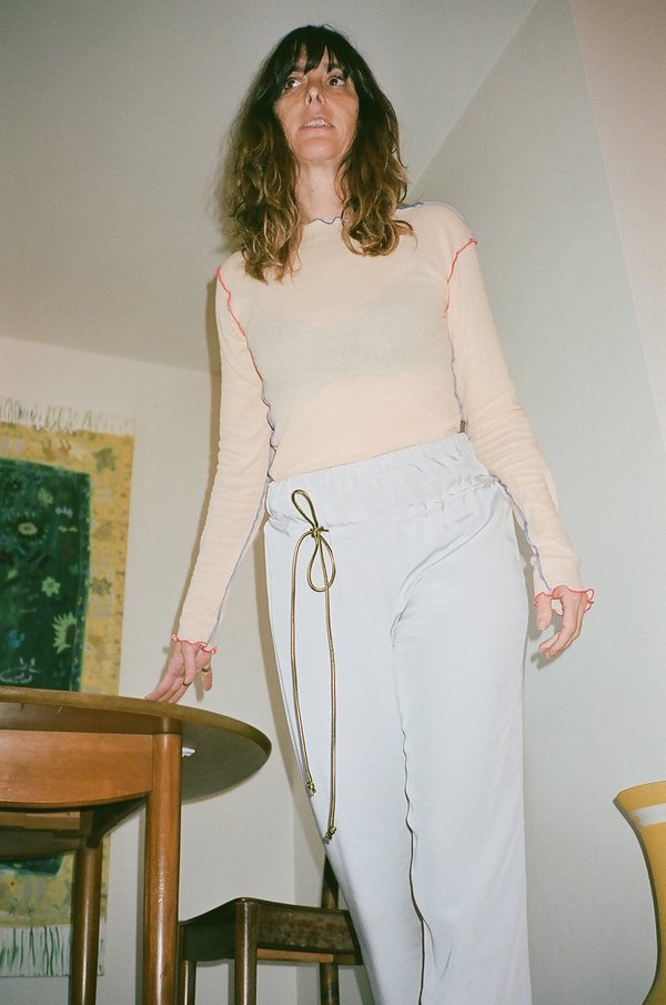 Kahle Lavender Metallic Tie Lounge Pant - Light Lavender Kahle Lavender Metallic Tie Lounge Pant - Light Lavender