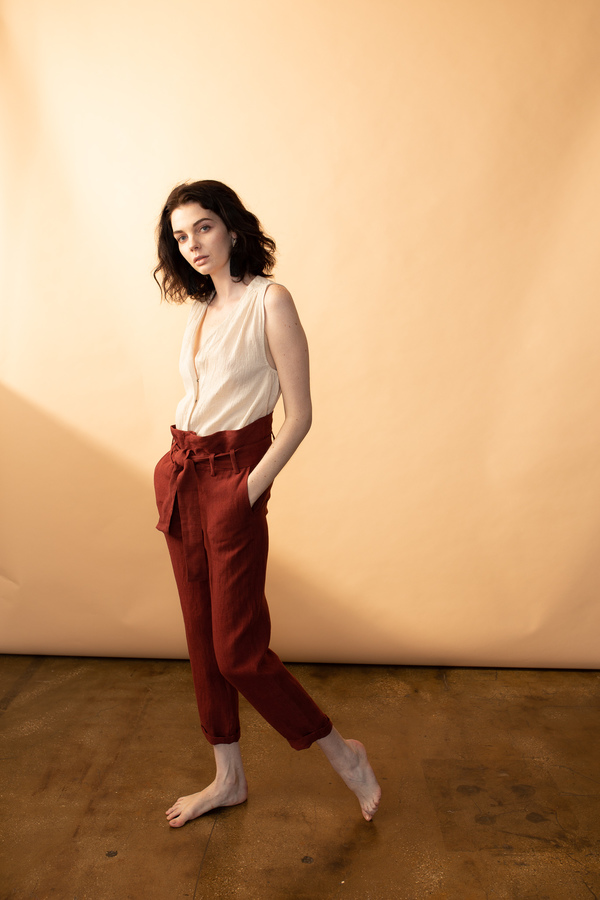 Arteaga Aries Linen Pants - Red Ochre Arteaga Aries Linen Pants - Red Ochre