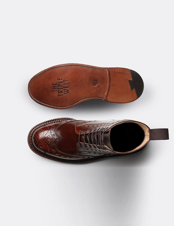 Grenson Triple Welt Fred Boots - Mahogany Brown Grenson Triple Welt Fred Boots - Mahogany Brown