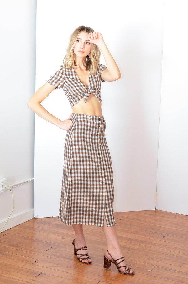 Rita Row Margarita Top - Brown Gingham Rita Row Margarita Top - Brown Gingham
