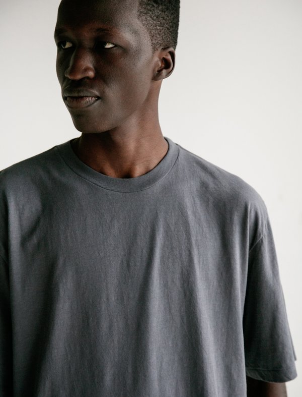 Auralee Twist Cotton Cashmere Tee - Blue Grey | Garmentory