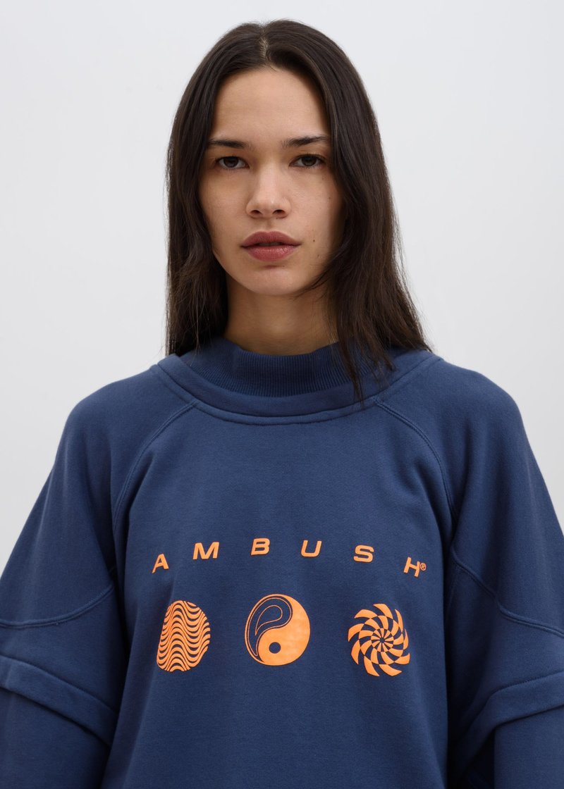 トップス AMBUSH patchwork sweater size 3 Ambush Patchwork Sweater - Blue | Garmentory