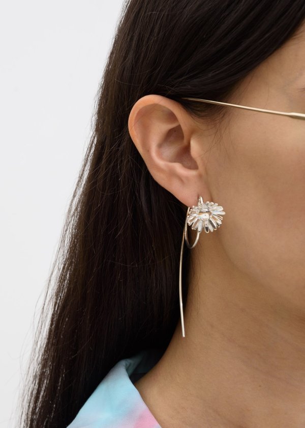 Silver Daisy Earring Loop Through | Garmentory
