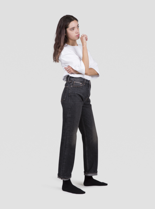 I AND ME Waterless Washed Selvedge Slim Leg Jeans - Worn Black I AND ME Waterless Washed Selvedge Slim Leg Jeans - Worn Black