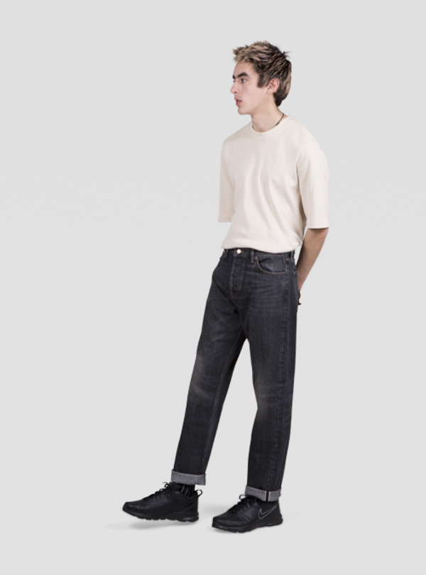 I AND ME Waterless Washed Selvedge Slim Leg Jeans - Worn Black I AND ME Waterless Washed Selvedge Slim Leg Jeans - Worn Black