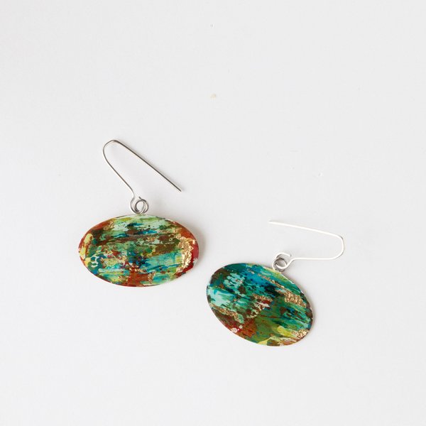 Johanne Ratté Oval Painted Brass Earrings Johanne Ratté Oval Painted Brass Earrings