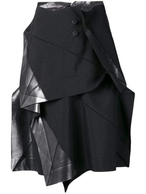 132 5. Issey Miyake Deconstructed Midi Skirt - Black | Garmentory