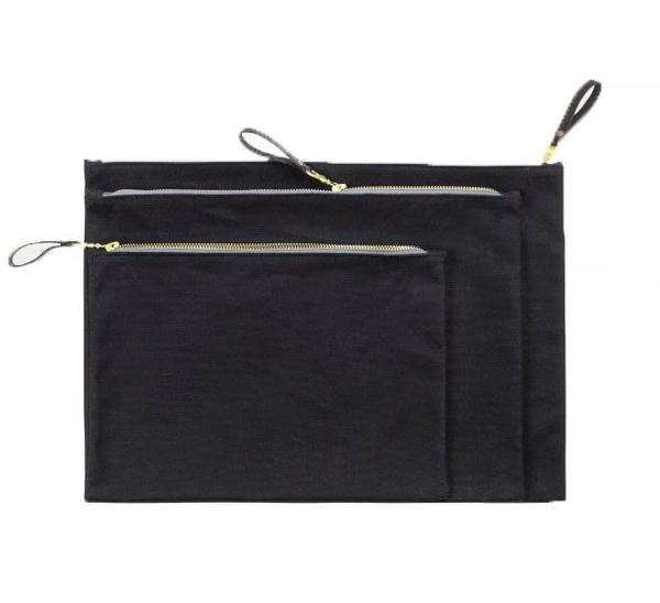 Winter Session WAXED CANVAS ZIP FOLIO - BLACK Winter Session WAXED CANVAS ZIP FOLIO - BLACK