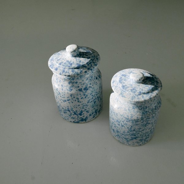 Leigh Collective Speckled Jars - White/Blue Leigh Collective Speckled Jars - White/Blue