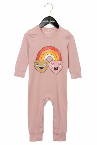 Mini Rodini Rainbow-Print Long Legged Onesie Mini Rodini Rainbow-Print Long Legged Onesie