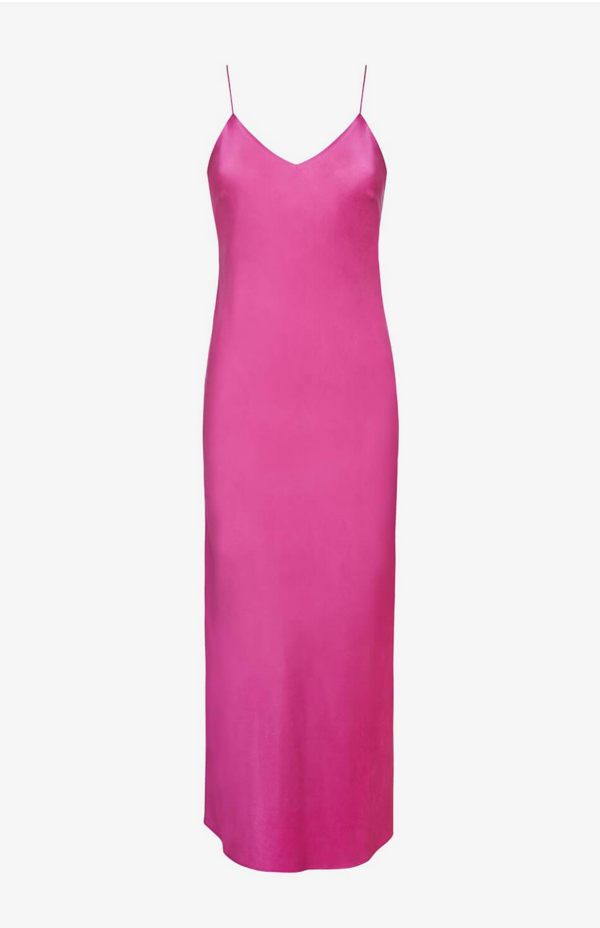 open lace back dress Pink Satin Mini Dress
