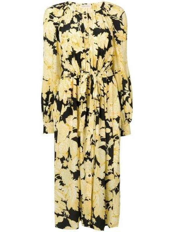 STINE GOYA Lydia 517 Long Sleeve Dress w/ Gathered Waist - Hortensia Dark |  Garmentory