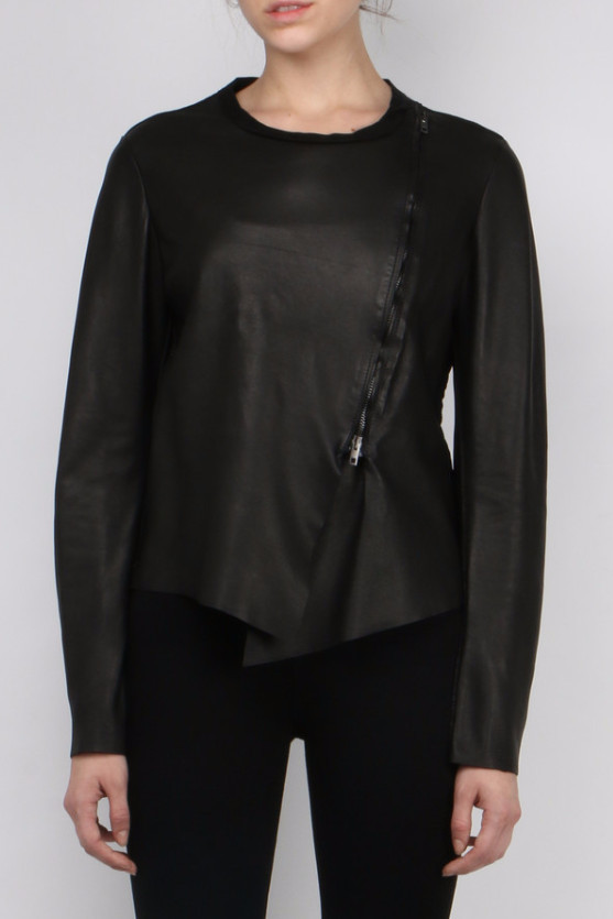Salvatore Santoro Black Zip Up Leather Jacket Salvatore Santoro Black Zip Up Leather Jacket