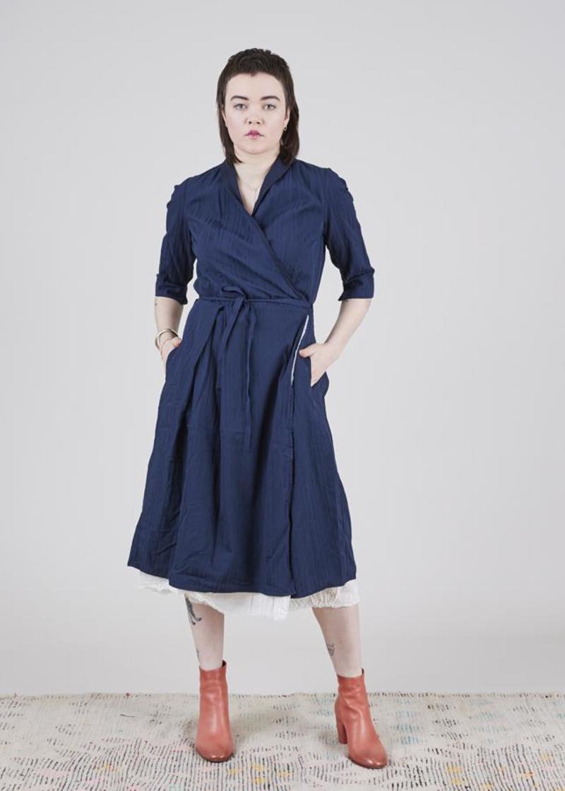 H+ Hannoh Wessel Rachel Wrap Dress - Navy | Garmentory