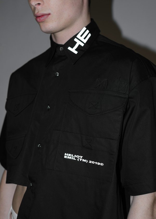 Heliot Emil Half Crop Shirt - Black | Garmentory