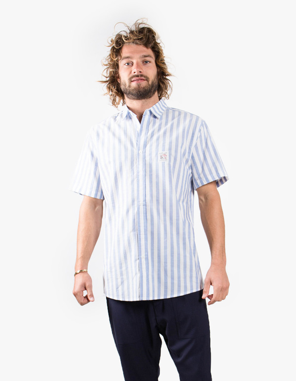 Pleasant Blue Striped Short Sleeve Shirt Pleasant Blue Striped Short Sleeve Shirt