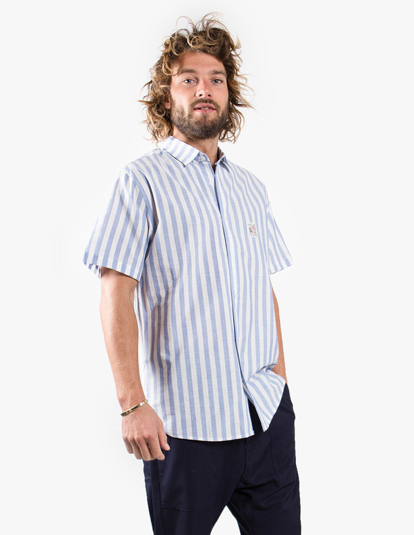 Pleasant Blue Striped Short Sleeve Shirt Pleasant Blue Striped Short Sleeve Shirt