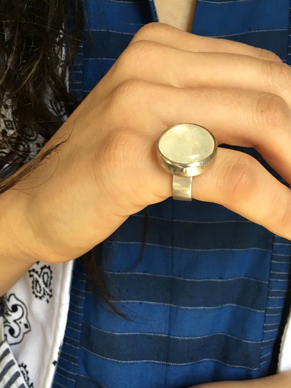 Asia Ingalls Moonstone Ring - SILVER/WHITE Asia Ingalls Moonstone Ring - SILVER/WHITE