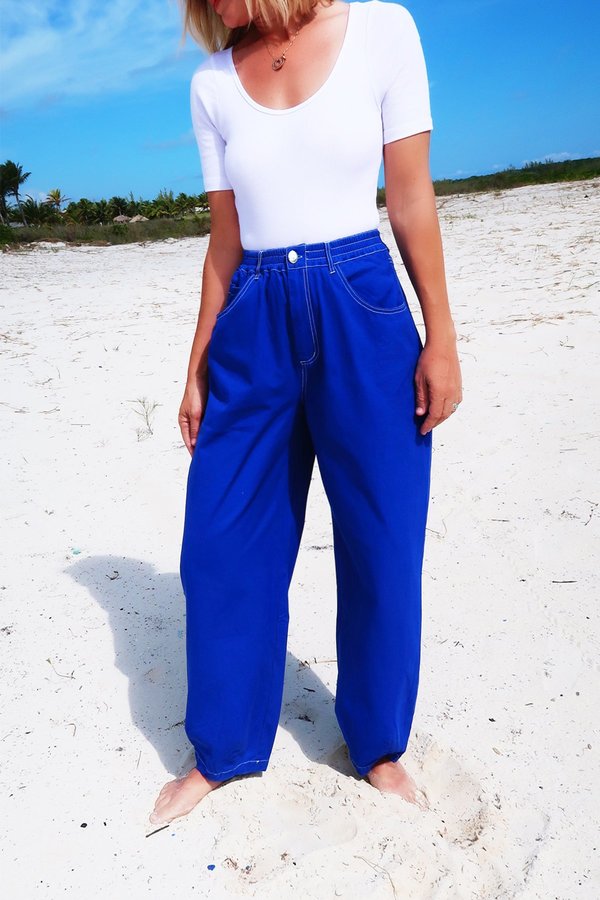 L.F. Markey Fat Boys Canvas Trouser - Cobalt L.F. Markey Fat Boys Canvas Trouser - Cobalt