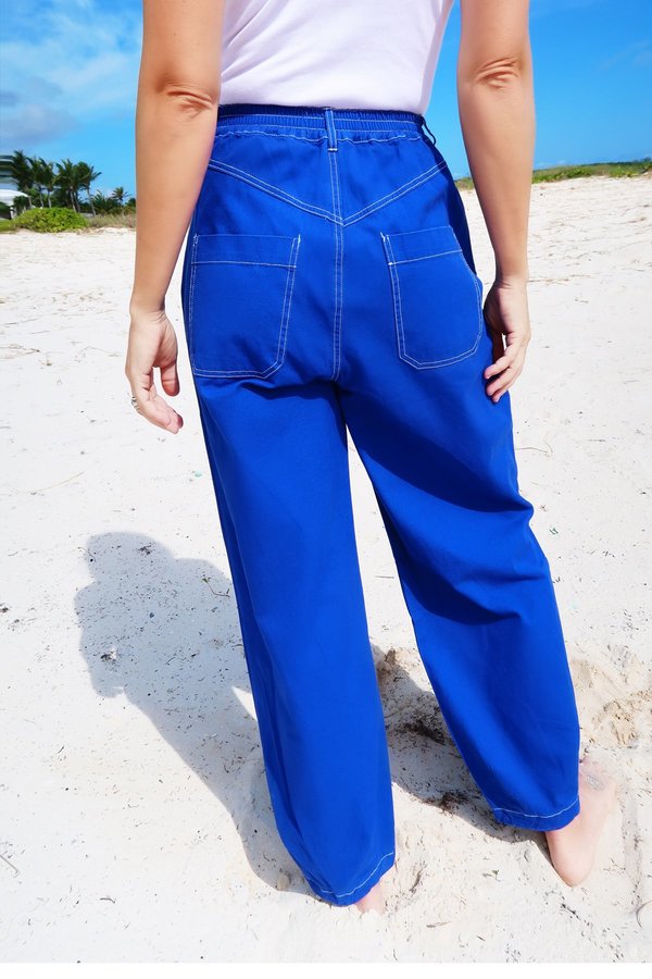 L.F. Markey Fat Boys Canvas Trouser - Cobalt L.F. Markey Fat Boys Canvas Trouser - Cobalt