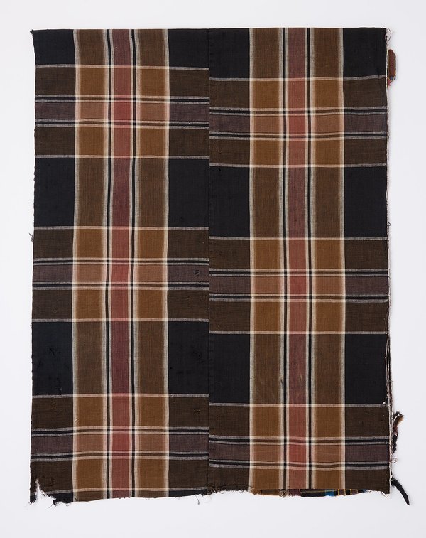 Vintage Oversized Scarf - Dark Brown Madras Vintage Oversized Scarf - Dark Brown Madras