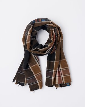 Vintage Oversized Scarf - Dark Brown Madras Vintage Oversized Scarf - Dark Brown Madras