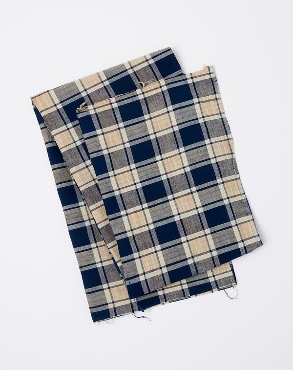 Vintage Oversized Scarf - Dark Indigo Madras Vintage Oversized Scarf - Dark Indigo Madras
