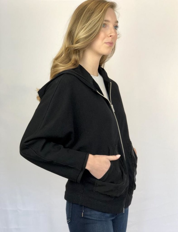 Raquel Allegra ZIP UP HOODIE - BLACK Raquel Allegra ZIP UP HOODIE - BLACK