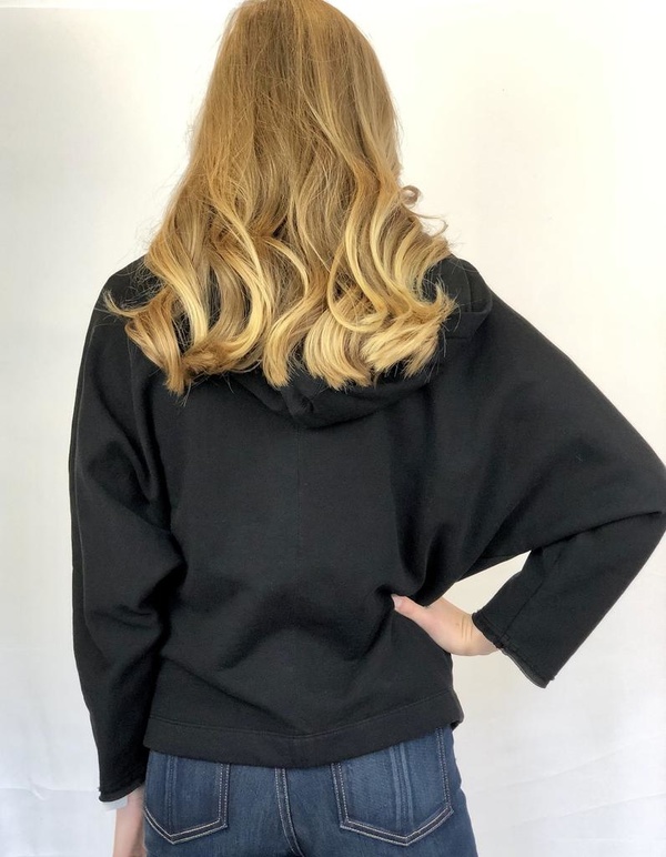 Raquel Allegra ZIP UP HOODIE - BLACK Raquel Allegra ZIP UP HOODIE - BLACK