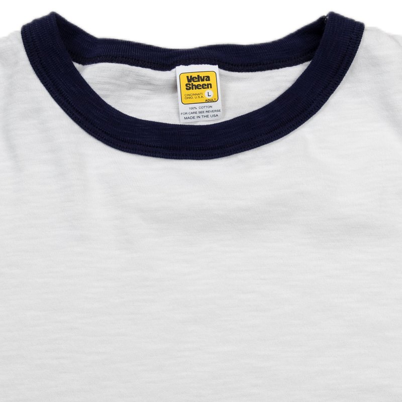 Velva Sheen Ringer T-Shirt - White/Navy | Garmentory