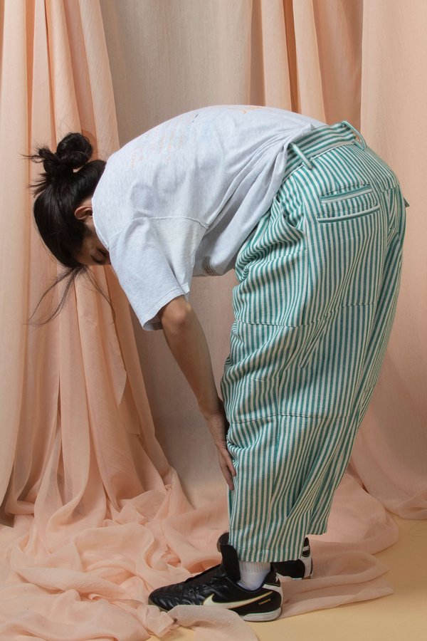 l'equip BAGGIE TROUSERS M86 - GREEN STRIPE l'equip BAGGIE TROUSERS M86 - GREEN STRIPE