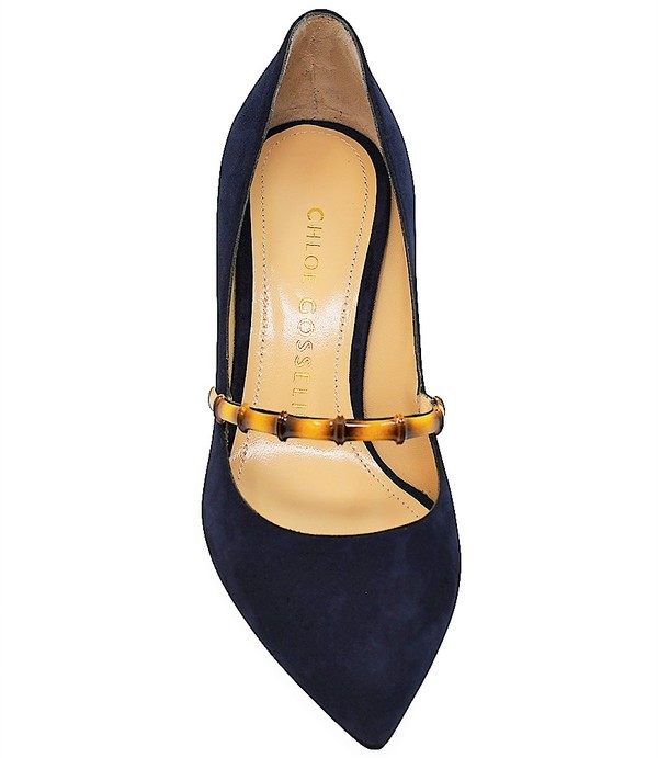 Chloe Gosselin Navy August 70 Pointed Pump Chloe Gosselin Navy August 70 Pointed Pump