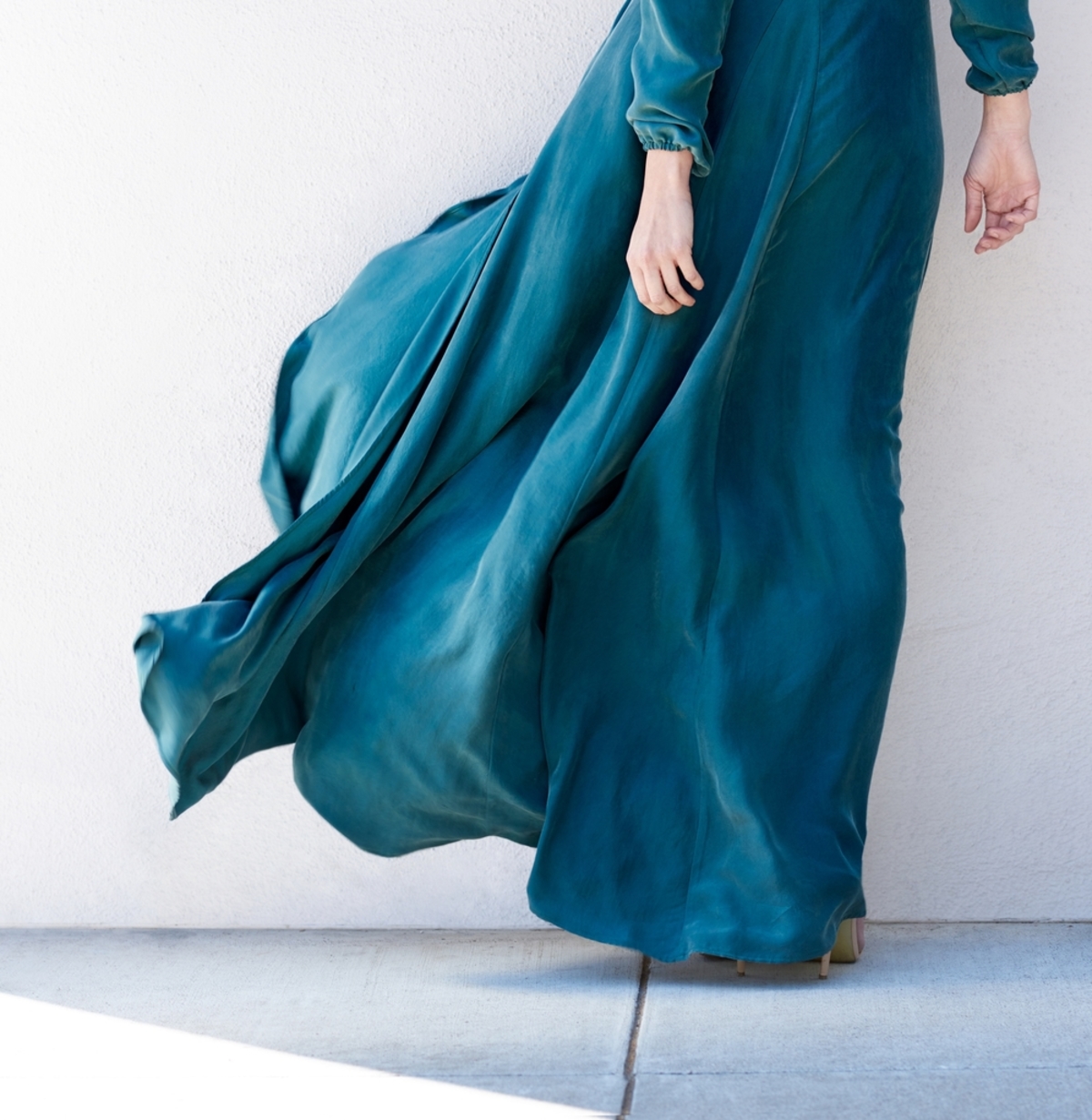high neck green satin dress Yolea Mini Dress in Satin Forest Green main image 1