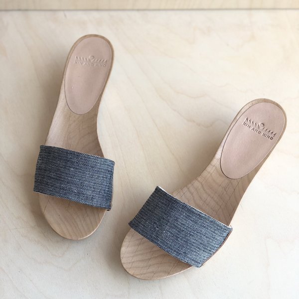 Kin and Kind Wood Sandal - Black Kin and Kind Wood Sandal - Black