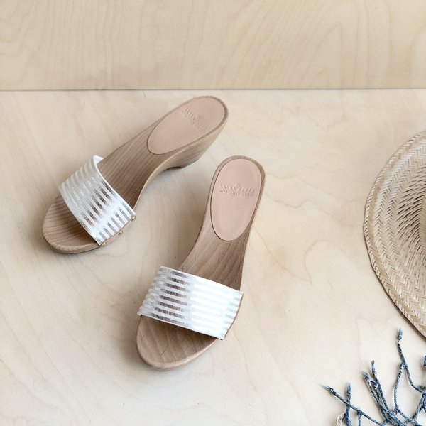 Kin and Kind Wood Sandal - Silver Kin and Kind Wood Sandal - Silver