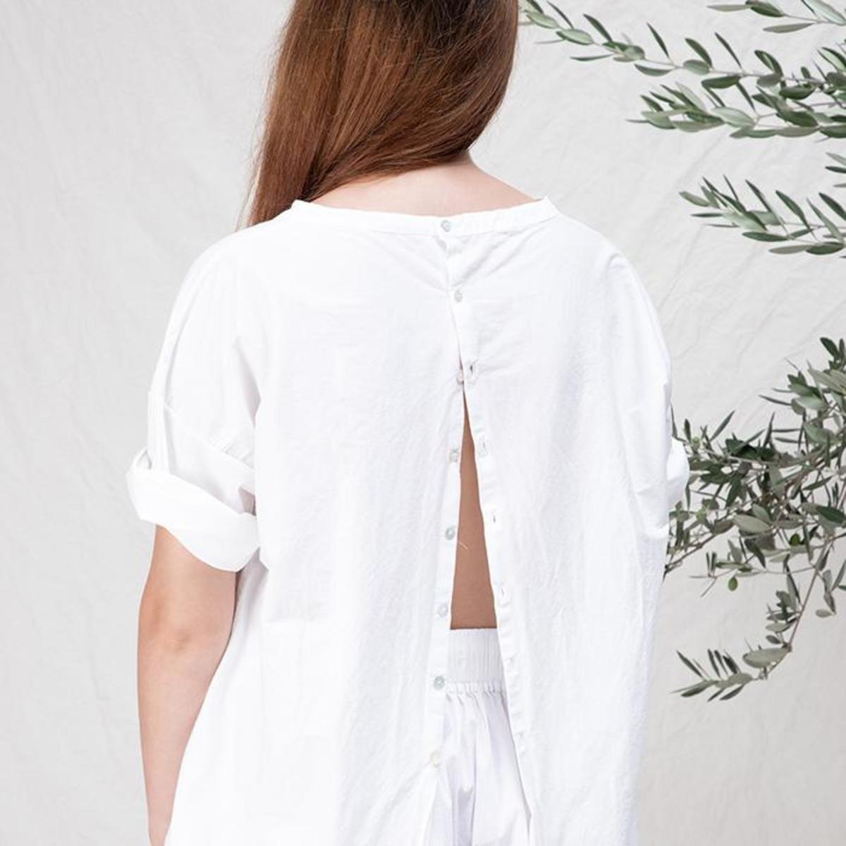 トップス album di famiglia T-SHIRT TC12_12 White Album di Famiglia Open Back T-shirt - White | Garmentory