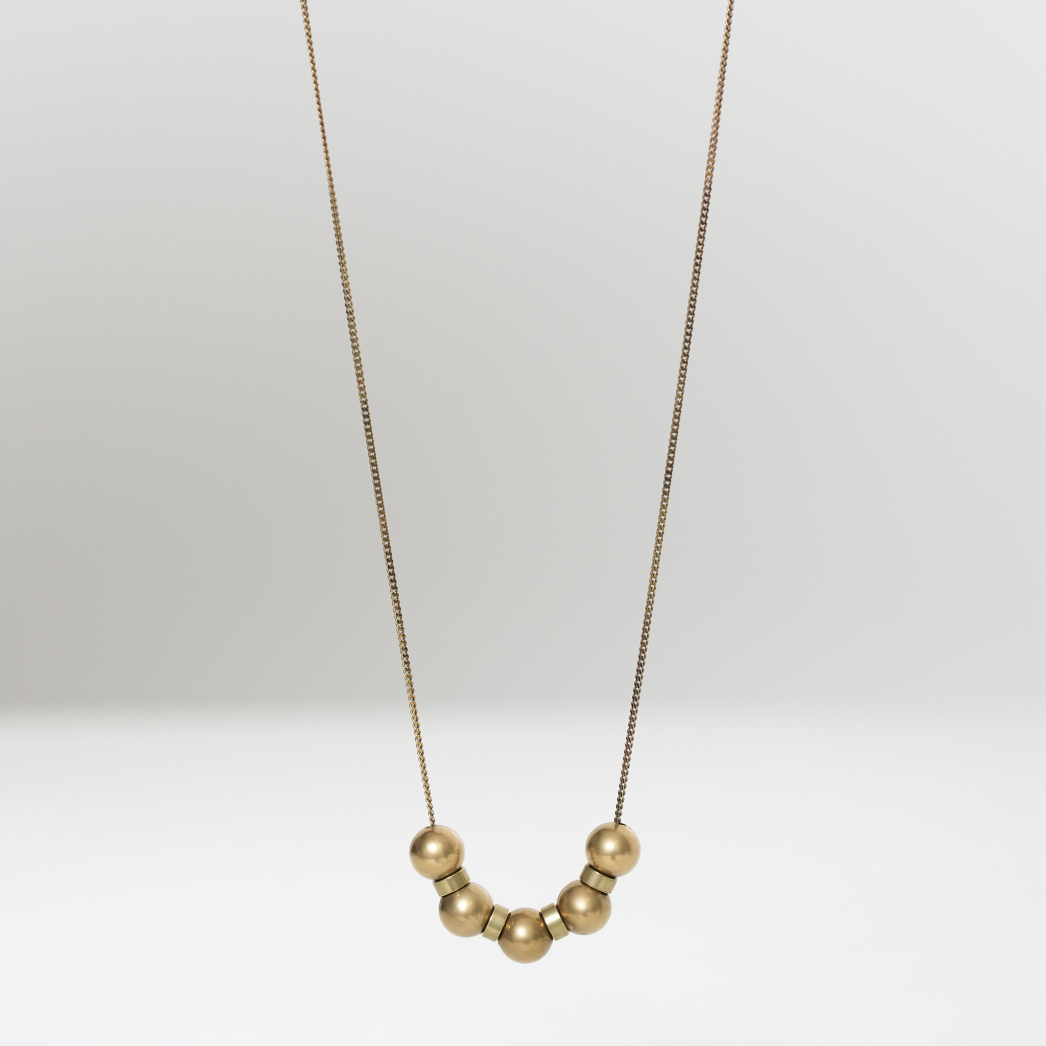 7115 by Szeki Brass Sphere Necklace Garmentory