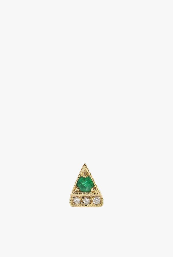 Jennie Kwon Designs Deco Point Triangle Stud Earring Single - Emerald