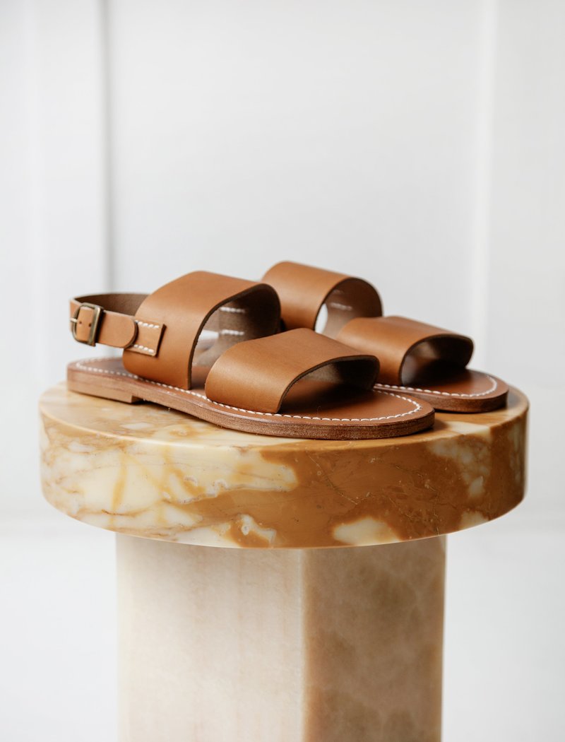 CristaSeya K. Jacques Natural Leather Sandals - natural | Garmentory 