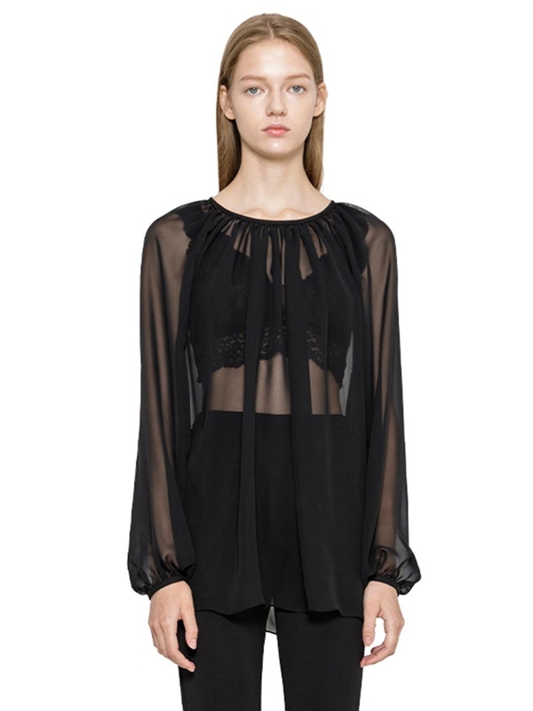 Vmcl See Through Blouse Black Garmentory 