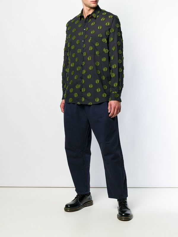 Henrik Vibskov Inner Shirt - Black Olive Dots | Garmentory