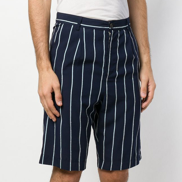 Henrik Vibskov Participant Shorts - Navy/Light Blue Stripe Henrik Vibskov Participant Shorts - Navy/Light Blue Stripe
