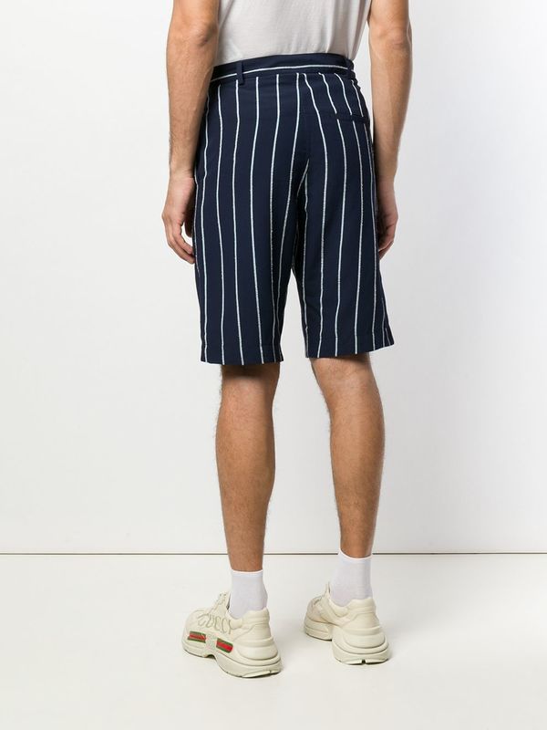Henrik Vibskov Participant Shorts - Navy/Light Blue Stripe Henrik Vibskov Participant Shorts - Navy/Light Blue Stripe