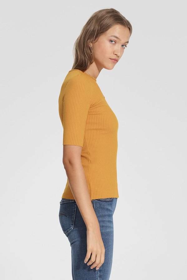 Nobody Denim Luxe Rib Tee - Saffron Nobody Denim Luxe Rib Tee - Saffron
