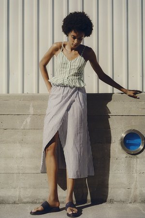 Wray Layer Skirt - Blue Stripe | Garmentory