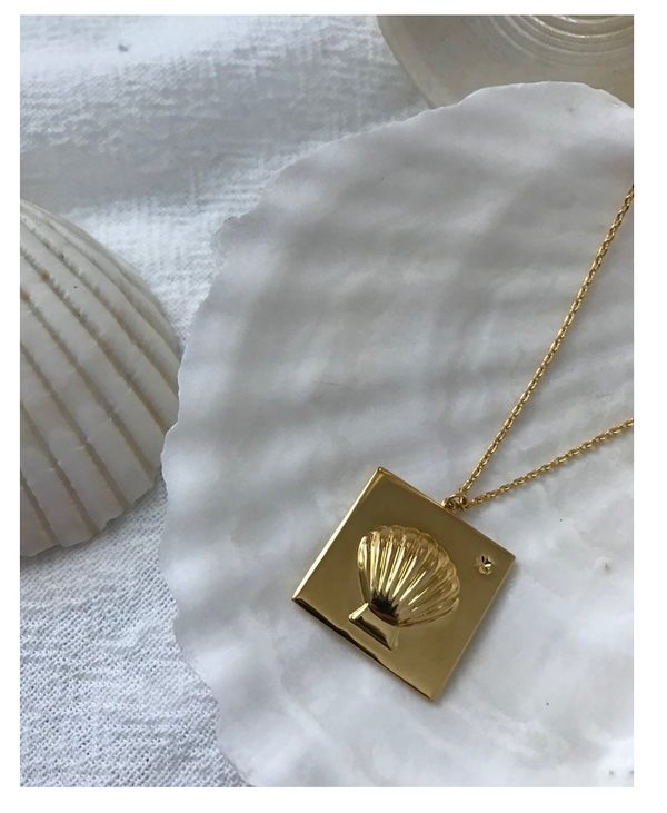 Vayu Shell Necklace - 14k Plated Brass Vayu Shell Necklace - 14k Plated Brass