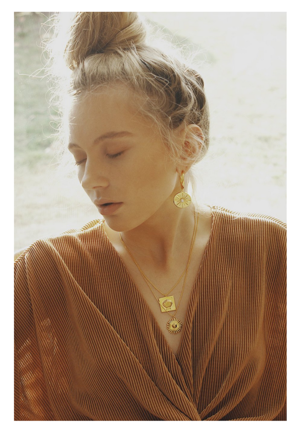 Vayu Shell Necklace - 14k Plated Brass Vayu Shell Necklace - 14k Plated Brass